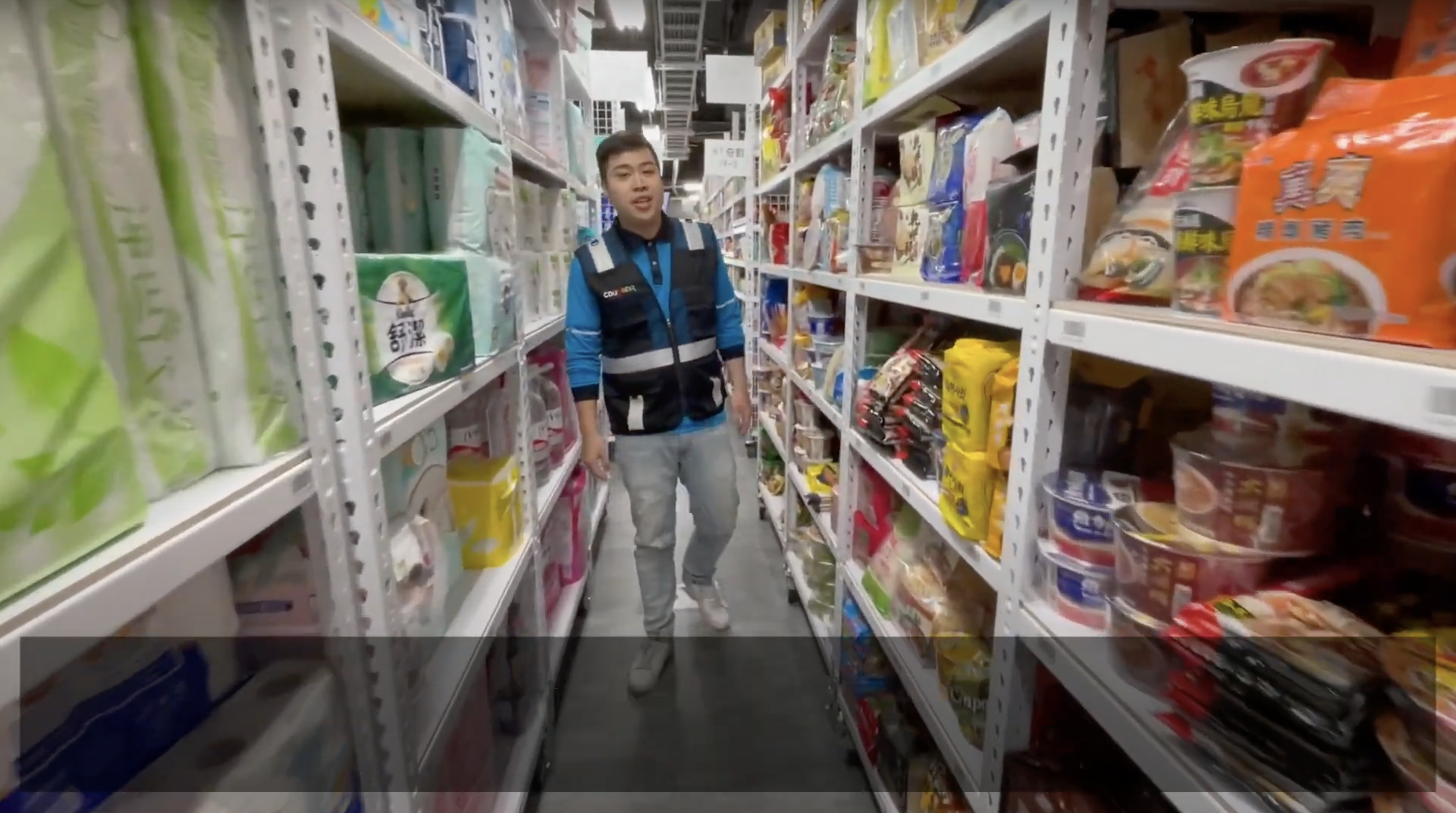 a person walking in a store