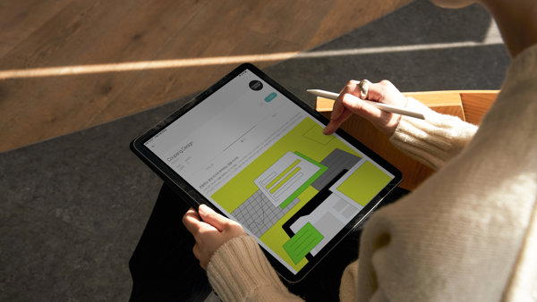a person using a tablet