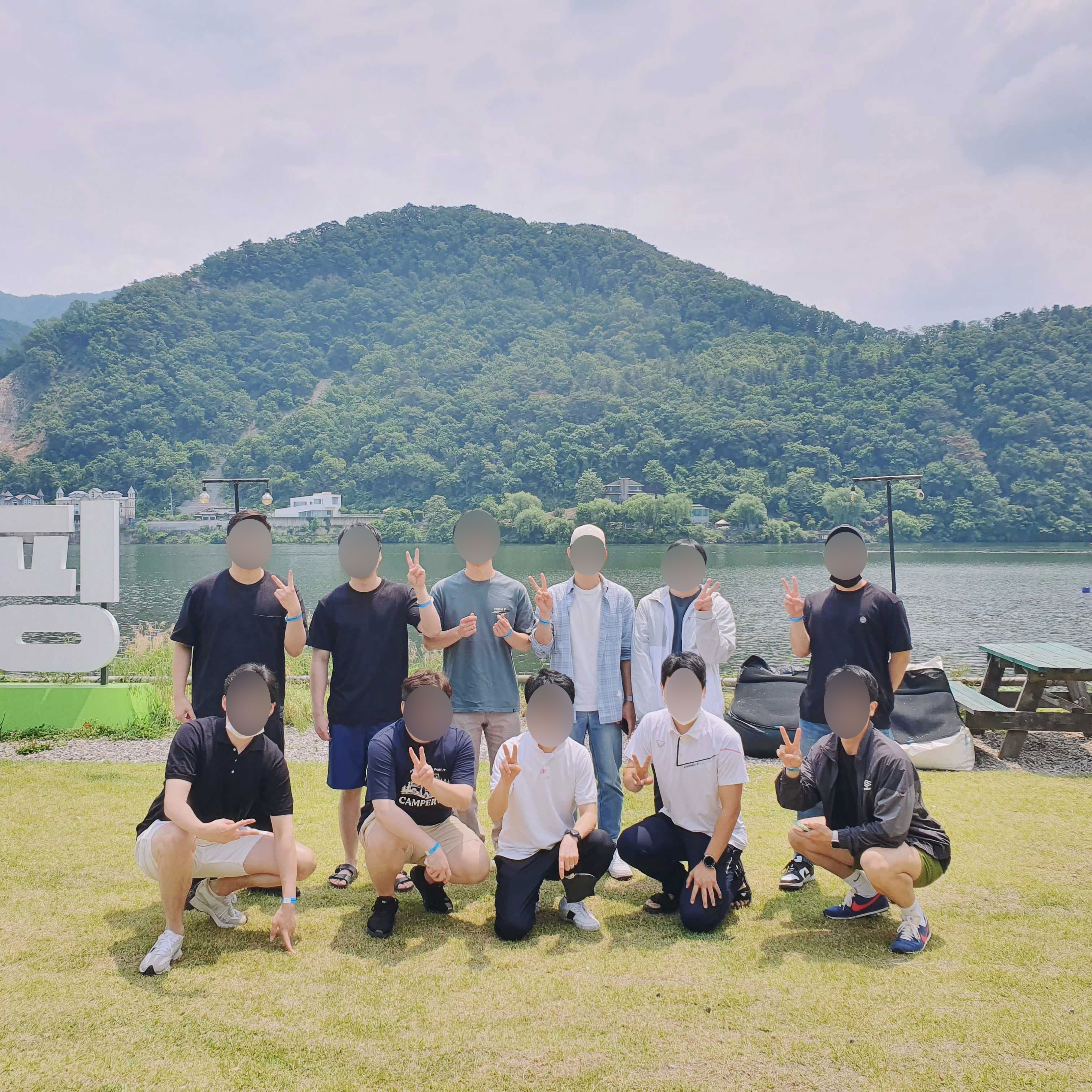 a group of people posing for a picture