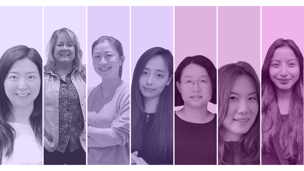 a group of women smiling