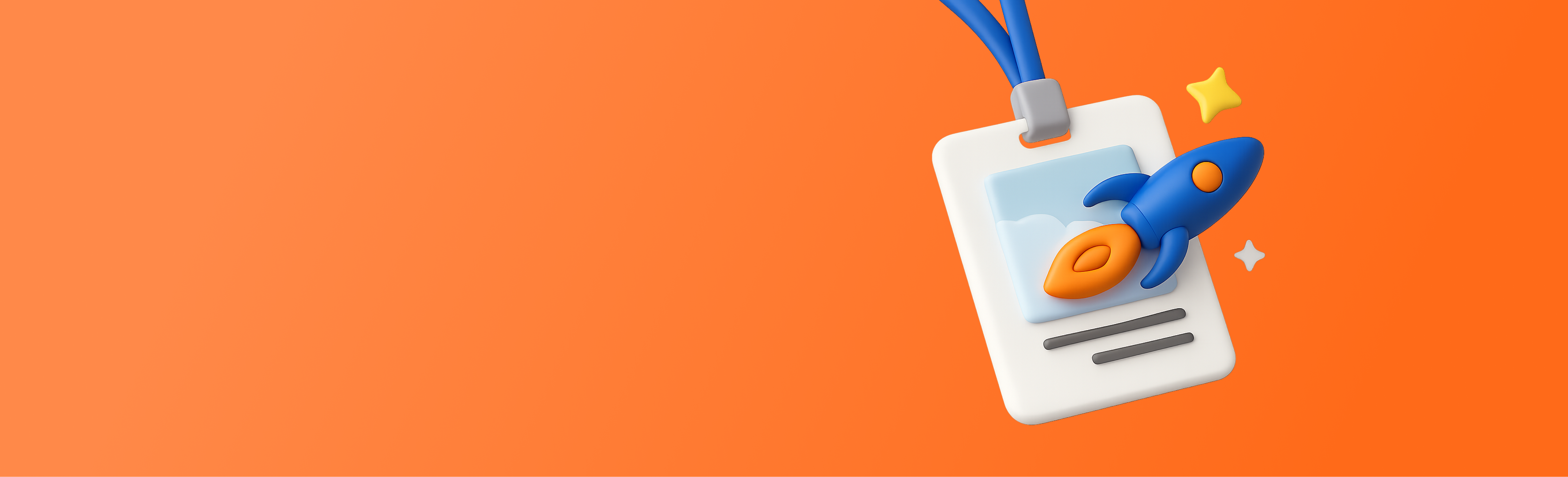 青いストラップ付きのバッジ