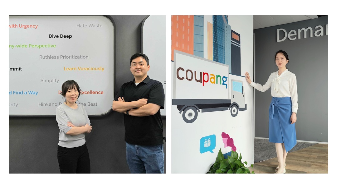 벽 앞에 서 있는 사람들의 콜라주