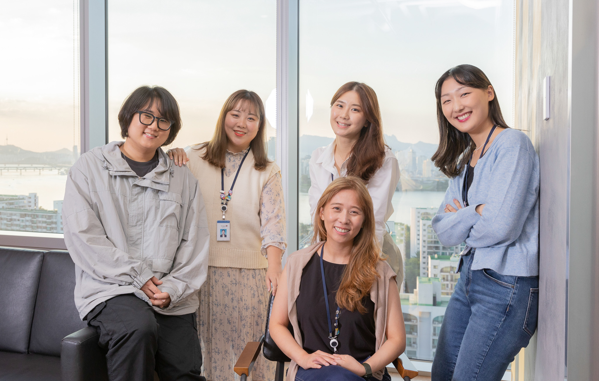 a group of people posing for a photo