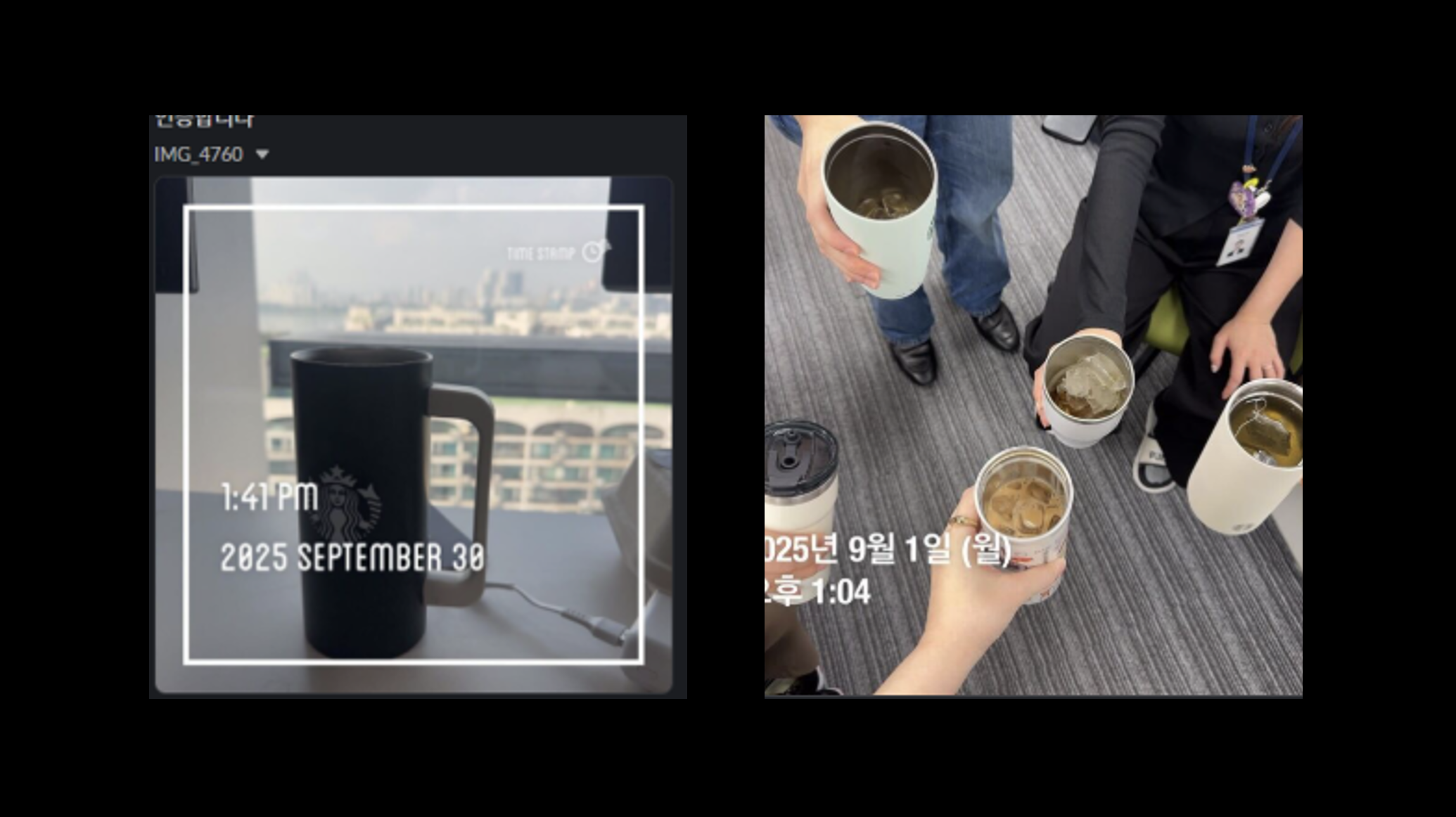 a collage of a group of people holding cups